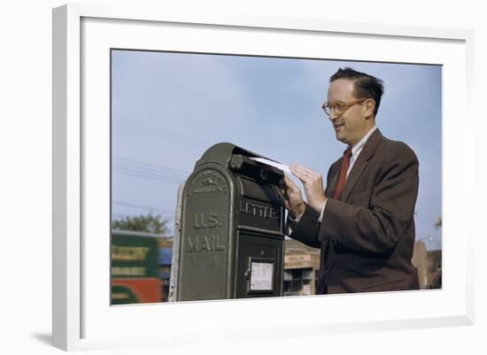 Man Mailing a Letter-William P. Gottlieb-Framed Photographic Print