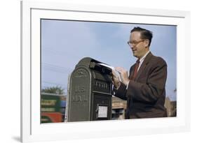 Man Mailing a Letter-William P. Gottlieb-Framed Photographic Print