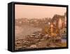 Man Mandir Ghat, Varanasi, Uttar Pradesh, India, Asia-Ben Pipe-Framed Stretched Canvas