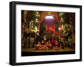 Man Mo Buddhist Temple, Hong Kong, China-Julie Eggers-Framed Premium Photographic Print