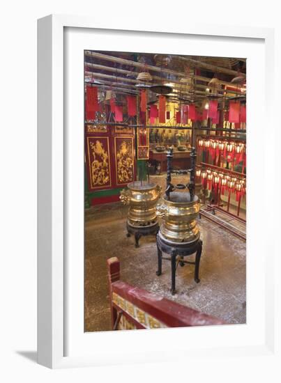 Man Mo Temple, Sheung Wan, Hong Kong Island, Hong Kong, China, Asia-Ian Trower-Framed Photographic Print