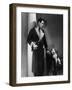 Man Models a Jersey Wool Dressing Gown, and His Wire Haired Fox Terrier Poses for the Camera-null-Framed Art Print