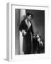 Man Models a Jersey Wool Dressing Gown, and His Wire Haired Fox Terrier Poses for the Camera-null-Framed Art Print