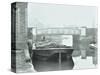 Man Mooring a Barge by a River Bank, Poplar, London, 1905-null-Stretched Canvas