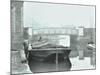 Man Mooring a Barge by a River Bank, Poplar, London, 1905-null-Mounted Photographic Print
