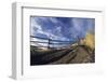 Man Mountain Biking on Countryside Path against Fence and Sky-Nosnibor137-Framed Photographic Print