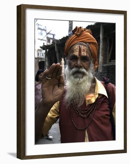 Man, Nepal-Michael Brown-Framed Photographic Print