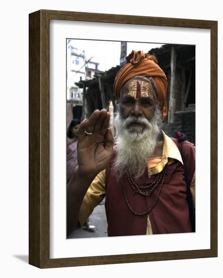 Man, Nepal-Michael Brown-Framed Photographic Print