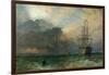 Man O'War and a Stormy Sunset (The Guardship), 1875-Henry Dawson-Framed Giclee Print