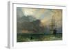 Man O'War and a Stormy Sunset (The Guardship), 1875-Henry Dawson-Framed Giclee Print