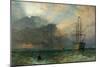 Man O'War and a Stormy Sunset (The Guardship), 1875-Henry Dawson-Mounted Giclee Print