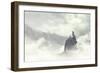 man of the top of the mountain in the fog-Francesco Chiesa-Framed Art Print