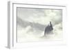 man of the top of the mountain in the fog-Francesco Chiesa-Framed Art Print