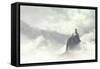 man of the top of the mountain in the fog-Francesco Chiesa-Framed Stretched Canvas