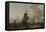 Man-Of-War Brielle on the River Maas Off Rotterdam-Ludolf Bakhuysen-Framed Stretched Canvas
