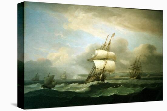 Man of War in Choppy Seas, 1809-Thomas Luny-Stretched Canvas