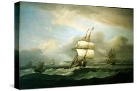 Man of War in Choppy Seas, 1809-Thomas Luny-Stretched Canvas