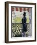 Man on a Balcony, Boulevard Haussmann, 1880-Gustave Caillebotte-Framed Premium Giclee Print