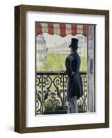 Man on a Balcony, Boulevard Haussmann, 1880-Gustave Caillebotte-Framed Giclee Print