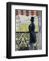 Man on a Balcony, Boulevard Haussmann, 1880-Gustave Caillebotte-Framed Giclee Print