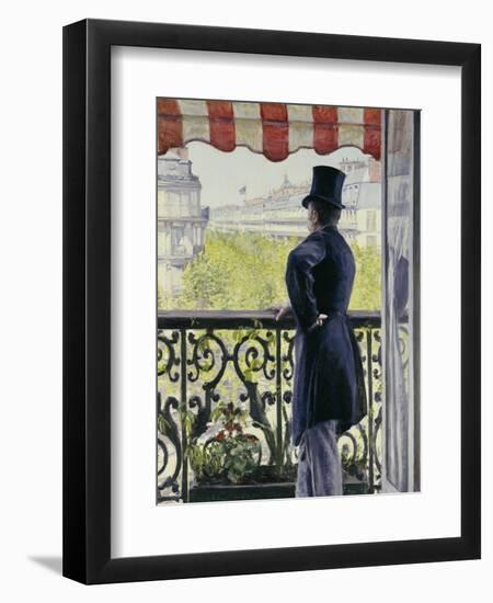 Man on a Balcony, Boulevard Haussmann, 1880-Gustave Caillebotte-Framed Giclee Print