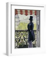 Man on a Balcony, Boulevard Haussmann, 1880-Gustave Caillebotte-Framed Giclee Print