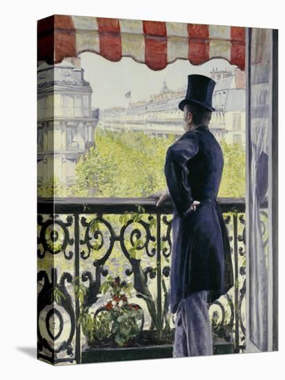 Man on a Balcony, Boulevard Haussmann, 1880-Gustave Caillebotte-Stretched Canvas