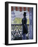 Man on a Balcony, Boulevard Haussmann, 1880-Gustave Caillebotte-Framed Giclee Print