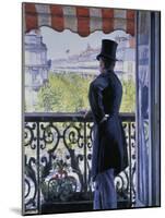 Man on a Balcony, Boulevard Haussmann, 1880-Gustave Caillebotte-Mounted Giclee Print