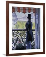 Man on a Balcony, Boulevard Haussmann, 1880-Gustave Caillebotte-Framed Giclee Print