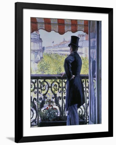 Man on a Balcony, Boulevard Haussmann, 1880-Gustave Caillebotte-Framed Giclee Print