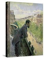 Man on a Balcony, C.1880-Gustave Caillebotte-Stretched Canvas