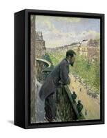 Man on a Balcony, C.1880-Gustave Caillebotte-Framed Stretched Canvas