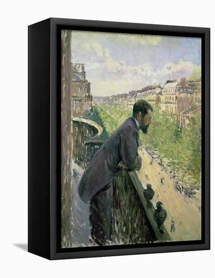 Man on a Balcony, C.1880-Gustave Caillebotte-Framed Stretched Canvas