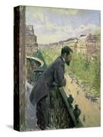 Man on a Balcony, C.1880-Gustave Caillebotte-Stretched Canvas