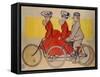 Man on a Bicycle and Women on a Tandem, 1905-René Vincent-Framed Stretched Canvas