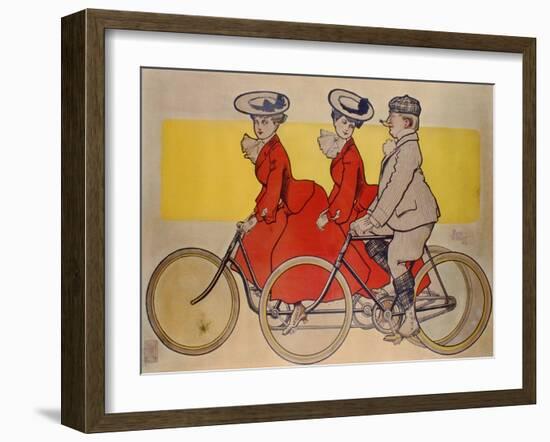 Man on a Bicycle and Women on a Tandem, 1905-René Vincent-Framed Giclee Print