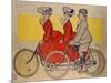 Man on a Bicycle and Women on a Tandem, 1905-René Vincent-Mounted Giclee Print