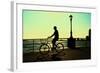 Man on a Bicycle, Battery Park, New York City-Sabine Jacobs-Framed Photographic Print