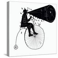 Man on a Bicycle-Dmitriip-Stretched Canvas