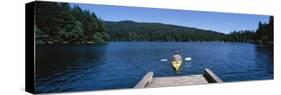 Man on a Kayak in a River, Orcas Island, Washington State, USA-null-Stretched Canvas