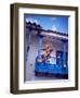Man on Balcony Rail During Village Festival, Chinceros, Peru-Jim Zuckerman-Framed Premium Photographic Print