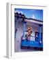 Man on Balcony Rail During Village Festival, Chinceros, Peru-Jim Zuckerman-Framed Photographic Print