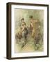 Man on Bicycle Propositioning Maid-null-Framed Giclee Print