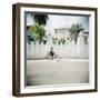 Man on Bicycle with Old Buildings Behind, Stone Town, Zanzibar, Tanzania, East Africa, Africa-Lee Frost-Framed Photographic Print