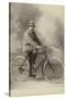 Man on Bicycle-null-Stretched Canvas