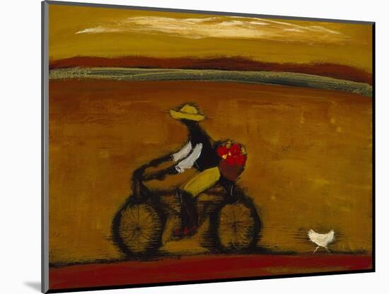 Man on Bicycle-Karen Bezuidenhout-Mounted Giclee Print