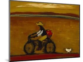 Man on Bicycle-Karen Bezuidenhout-Mounted Giclee Print