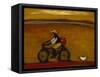 Man on Bicycle-Karen Bezuidenhout-Framed Stretched Canvas