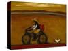 Man on Bicycle-Karen Bezuidenhout-Stretched Canvas